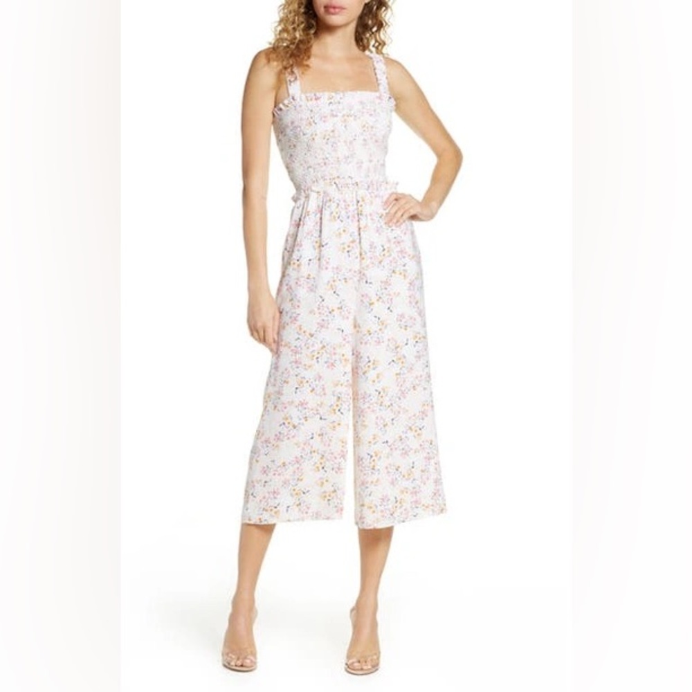 ALI & JAY Floral Jumpsuit in White and Pink